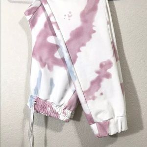 Boutique Pastel Tie-Dye Elastic Waist Drawstring Joggers Jr Medium